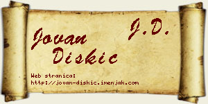 Jovan Diskić vizit kartica